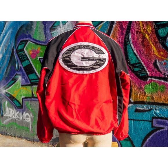 GEORGIA BULLDOGS NCAA Vintage Windbreaker Size Large - Red (V-Neck Pullover) - Picture 1 of 9